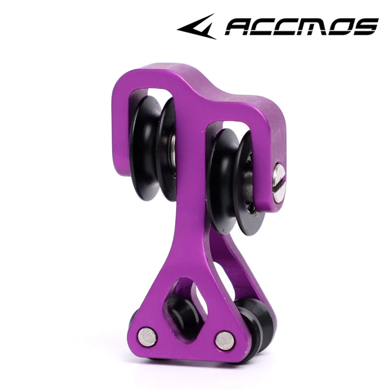 Rodillo deslizante de Cable de tiro con arco de aleación de aluminio, polea de flecha compuesta deslizante, rodillo deslizante de cuerda de arco: Morado