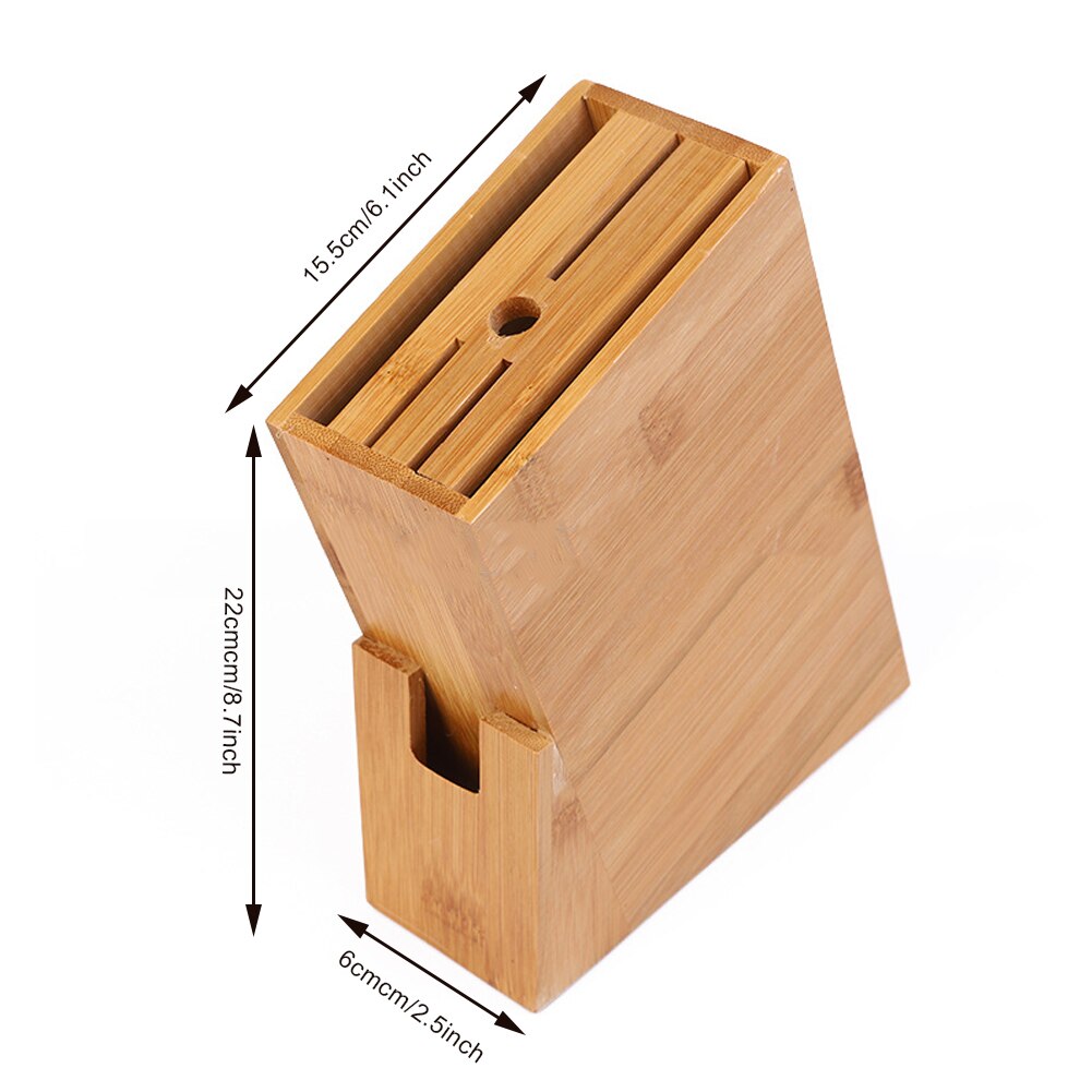 Bamboo Wood Knife Holder Rest Bamboo Knife Block Stand Knives Storage Shelf Rack Storage Box Organizer Kitchen Accessories Tool