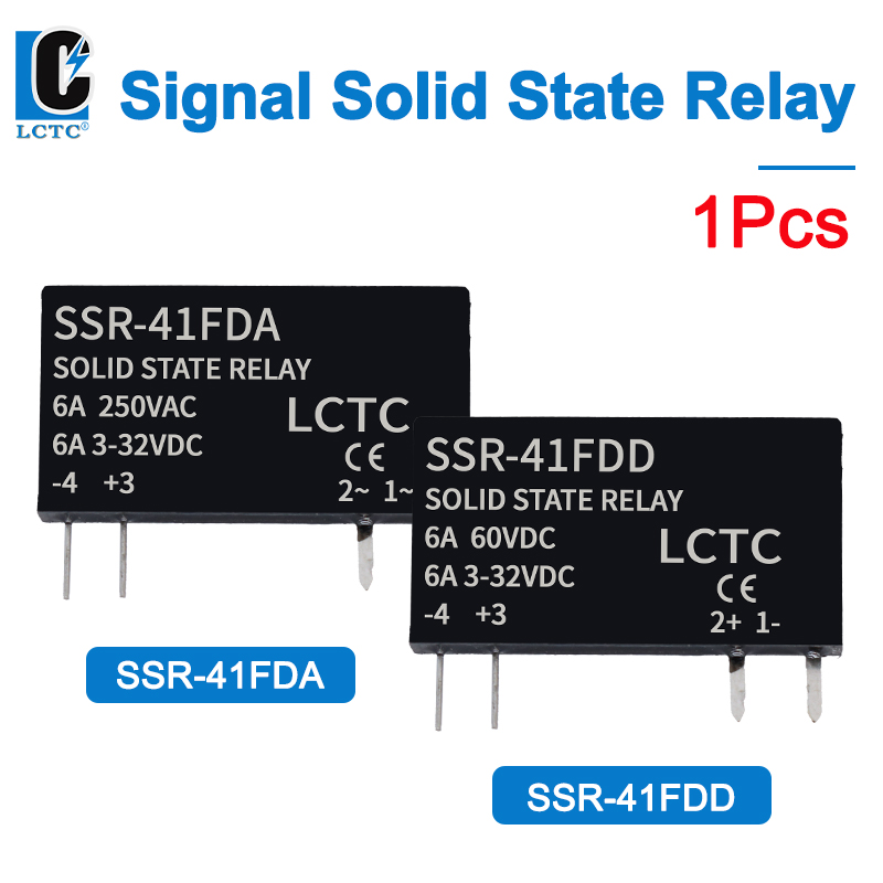 Smalt relä ssr -41 fda ssr -41 fdd solid state-relä 6a din-skene-relä likströmsstyrning ac dc-styrning likström