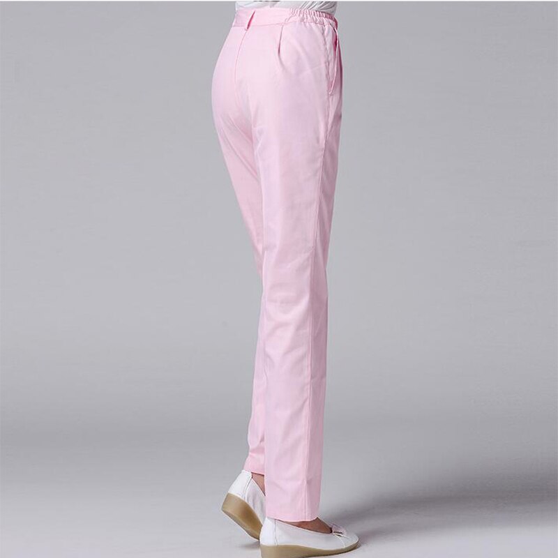 MSORMOSIA anti-wrinkle soft high work pants cotton care scrub two side pockets dental health work uniform ladies pants