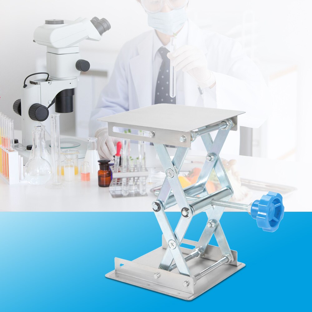 4X4'' Laboratory Lifting Platform Lift Jack Stand Scissor Rack Aluminum Oxide/Stainless steel 100*100*160mm