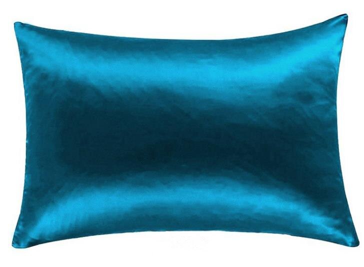 Momme-draps en soie de mûrier | Dimensions: 19, 20x30 pouces, 51X76cm, taille de reine avec fermeture éclair cachée, modèle 100%: 22 tibetan blue