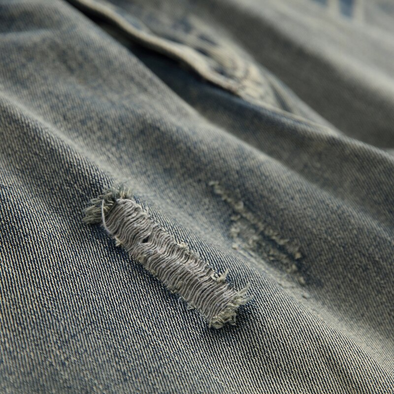 Men Distressed Worn Holes Jeans Pants Denim Jogging Pants Trousers Plus Size Cool Boys Jeans For Male