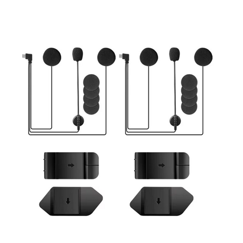 EJEAS V6 Pro + V4 Plus casco de motocicleta intercomunicador auriculares con micrófono cinta de doble cara Base Clip de montaje: Negro