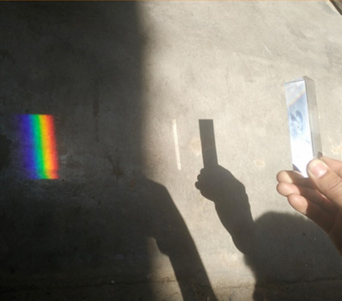 25*25*80mm Crystal Glass Triple Triangular Equilateral Prism Physics Teach Light Spectrum