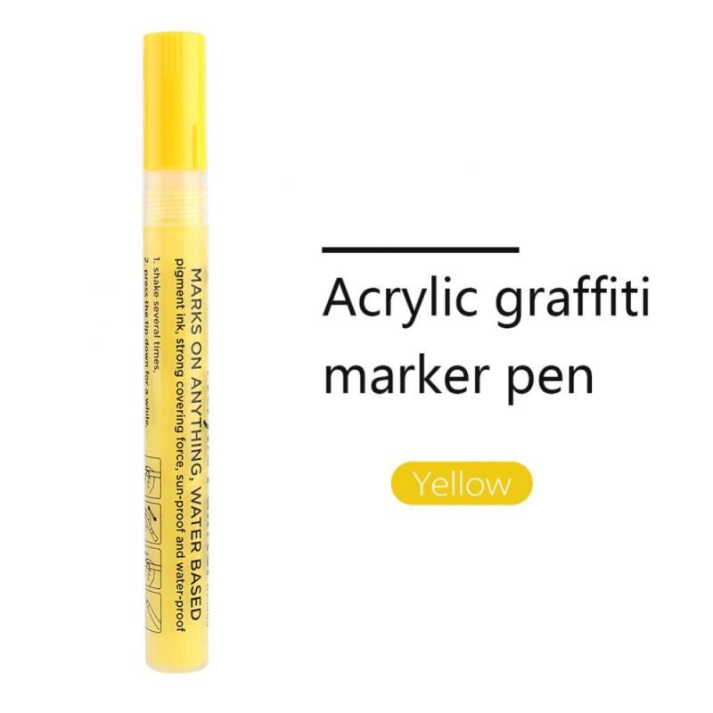 Bright & Kleurrijke Acryl Schilder Marker Pen Voor Craft Scrapbook Geel