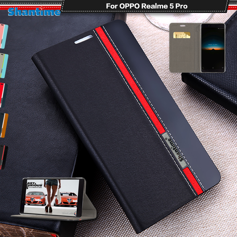 Luxe PU Leather Case Voor OPPO Realme 5 Pro Flip Case Voor OPPO Realme 5 Pro Telefoon Geval Zachte TPU silicone Cover