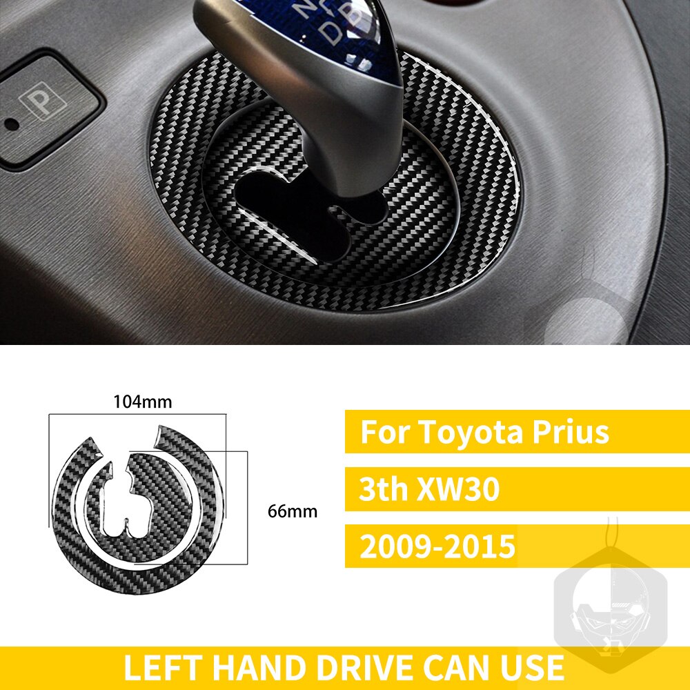 For Toyota Prius XW30 ZVW30 ZVW35 Carbon Fiber Gear Box Panel Base Cover Trim Shifter Insert Car Accessories: LHD