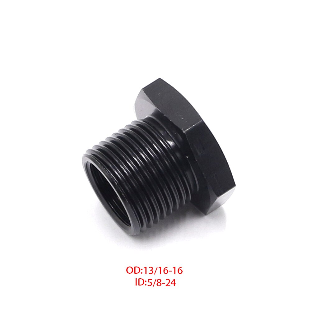 Aluminum Automotive Oil Filter Threaded Adapter 5/8-24 to 13/16-16 3/4-16 3/4 NPT Black Threaded Screw Adapter