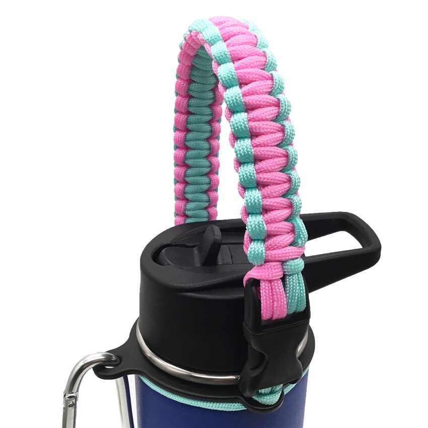 Paracord Handle Strap Cord with Safety Ring and Carabiner for Hydro Flask Wide Mouth Water Bottle for Hiking Camping Walking: 19