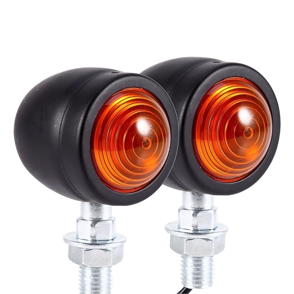 1/2Pcs Universal Bullet Motorfiets Knipperlicht Indicator Amber Knipperlichten Voor Honda Harley Chopper Cafe Racer suzuki