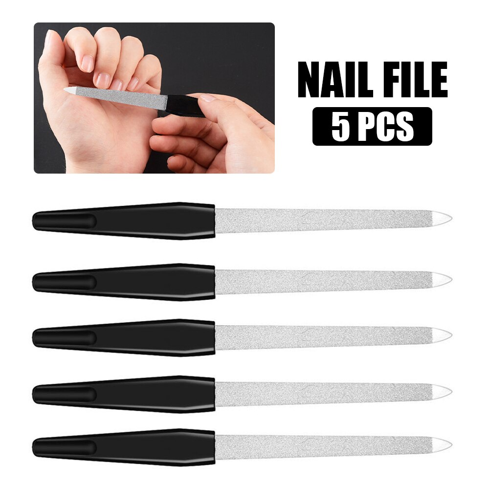 5 Stuks Metalen Dubbelzijdige Nagelvijl Manicure Slijpen Nail Nail Tool Manicure Pedicure Tool Nagelvijl