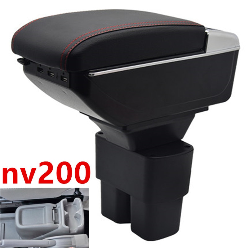 Boîte de rangement accoudoirs de la Console centrale de voiture avec interface USB, pour Nissan NV200, boîte accoudoir , , , , , , , )