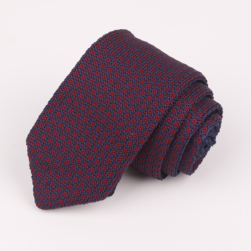 Flerfarvede mænds slips 148-6cm lange strikslips rød blå grå prikkede herrer business slips halsbeklædning: Zzj 058