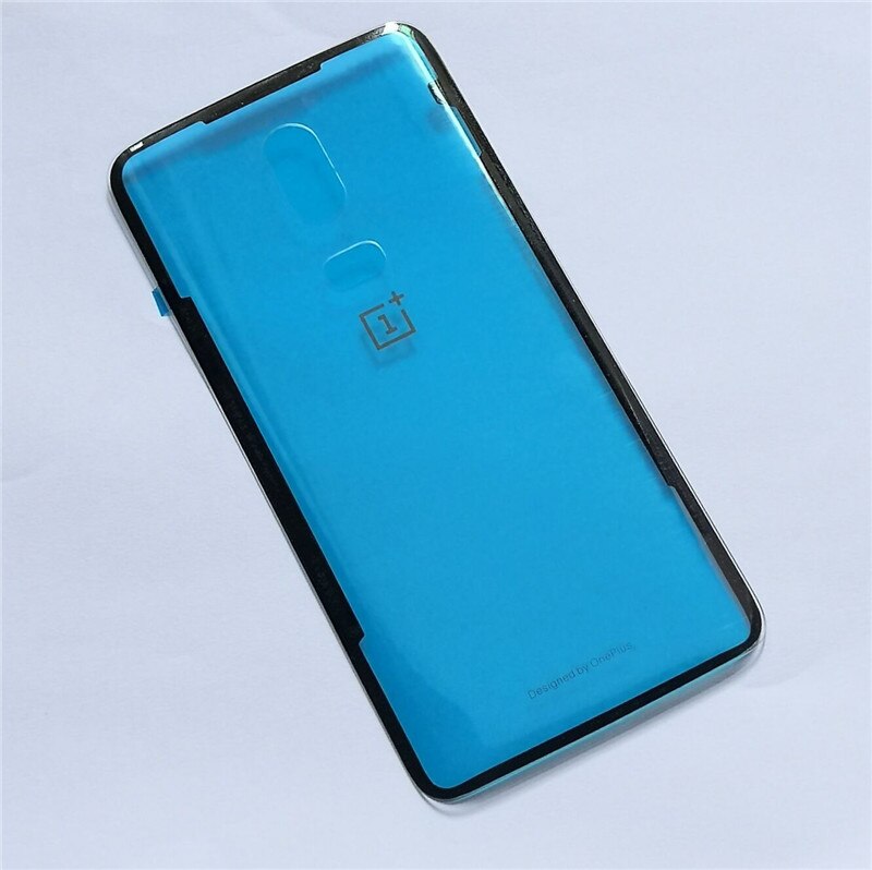 Oneplus6 100% Original Glass Rear Housing Cover For Oneplus 6 One plus Back Door Repair Replacement Battery Case + Sticker Glue: Clear