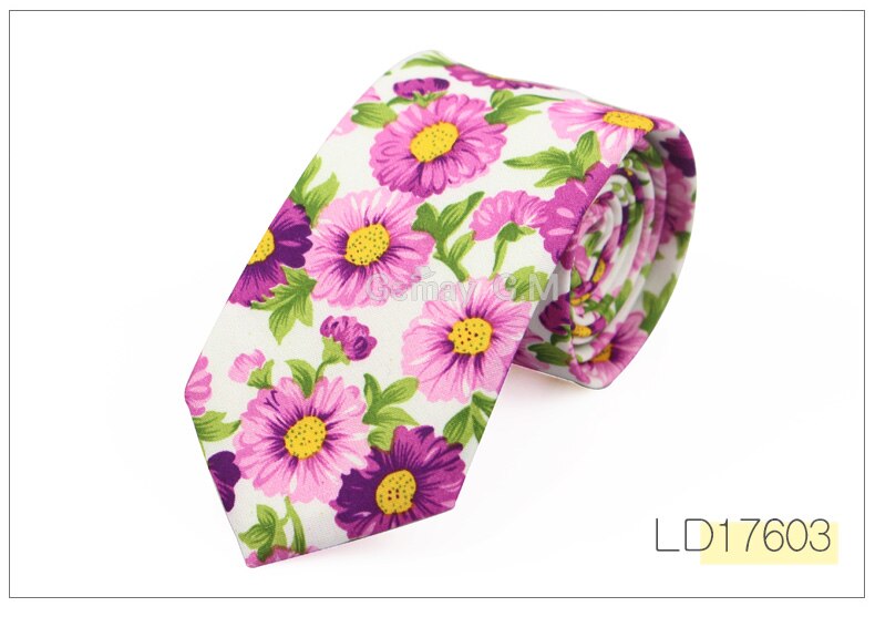 Floral Tie for Men Narrow Casual Mens Ties for Wedding Party Flower Skinny Neckties for Women Printed Male Neck Ties: LD17603