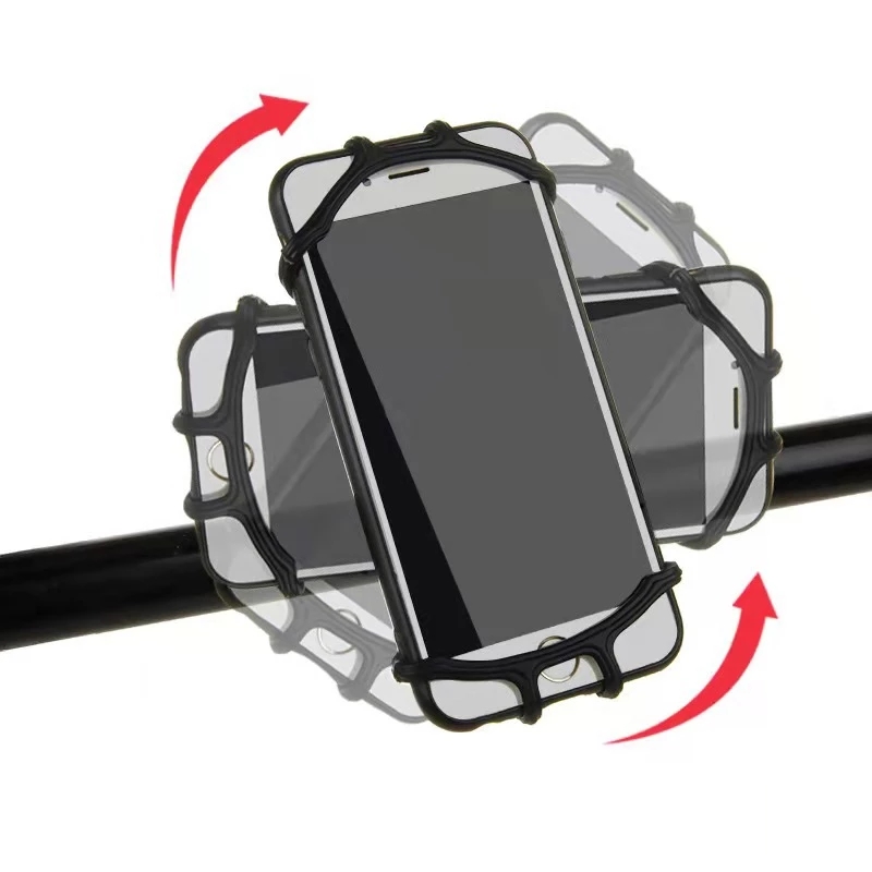 Soporte para teléfono móvil de silicona para motocicleta, soporte para teléfono de 360 grados, soporte para bicicleta y motocicleta, soporte de Clip anticaída, accesorios para motocicleta