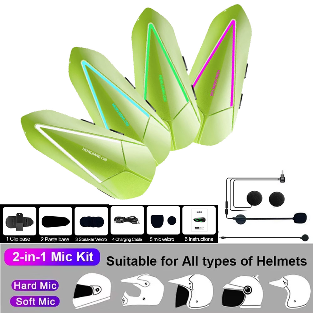C60 oordopjes voor motorhelmen, muziek delen via headset, bluetooth 5.3 voor communicatie onder de helm, microfoon met ruisonderdrukking: Rood