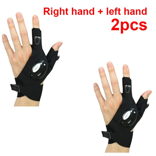 Outdoor vissen magische riem vingerloze handschoenen led waterdicht fietsen kamperen wandelen reddingsgereedschap outdoor verlichting handschoenen: Groente