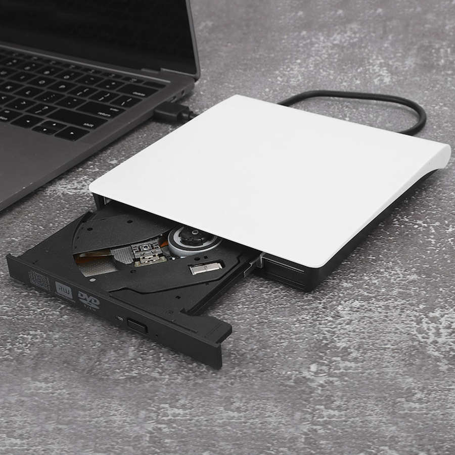 USB3.0 Writer DVD Recorder External Optical Drive 8-Speed D9 Burning Computer Accessory White