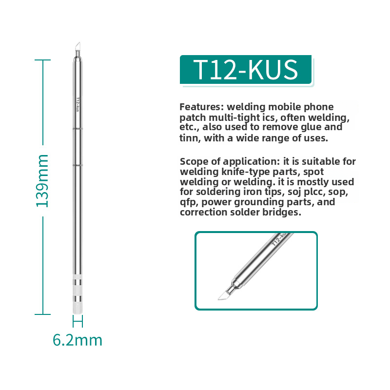T12 Soldering Iron Tips Welding Tools Electric Soldering Iron For Hakko FX951 T12 Soldering Station Kits: black