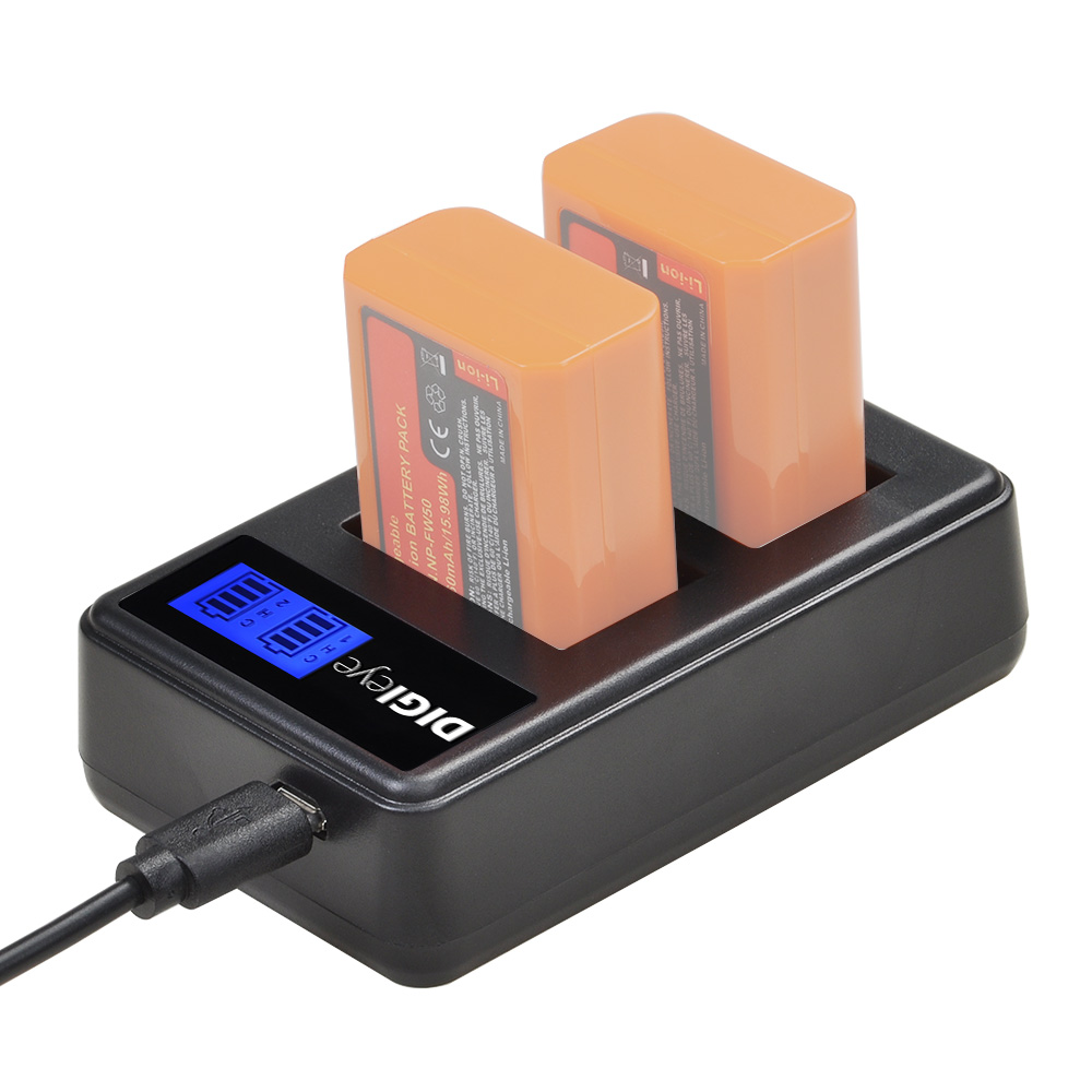 2160 mah np -fw50 npfw 50 batteri + lcd dubbel laddare för sony  a6000 a6400 a6500 a6300 a7 a7ii a7 rii  a7 sii  a7s a7r rx10