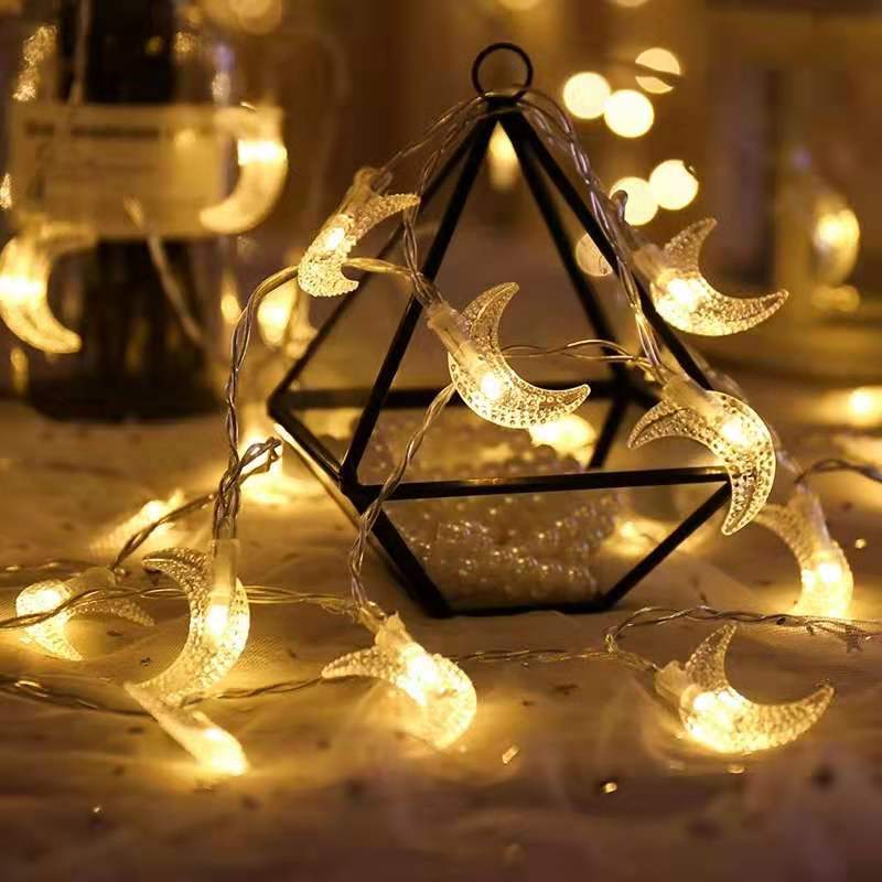 Guirnalda de luces LED con forma de luna para decoración, hadas para guirnalda de árbol de Navidad, boda, , Año , 1,5 M/3M/6M