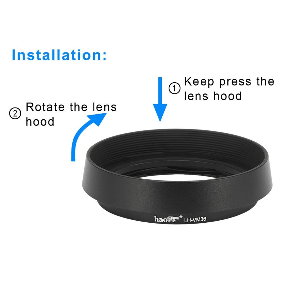 Haoge LH-VM36 Bayonet Metal Round Lens Hood for Voigtlander Nokton 35mm f/1.2 II 40mm 50mm f1.2 VM as LH-8