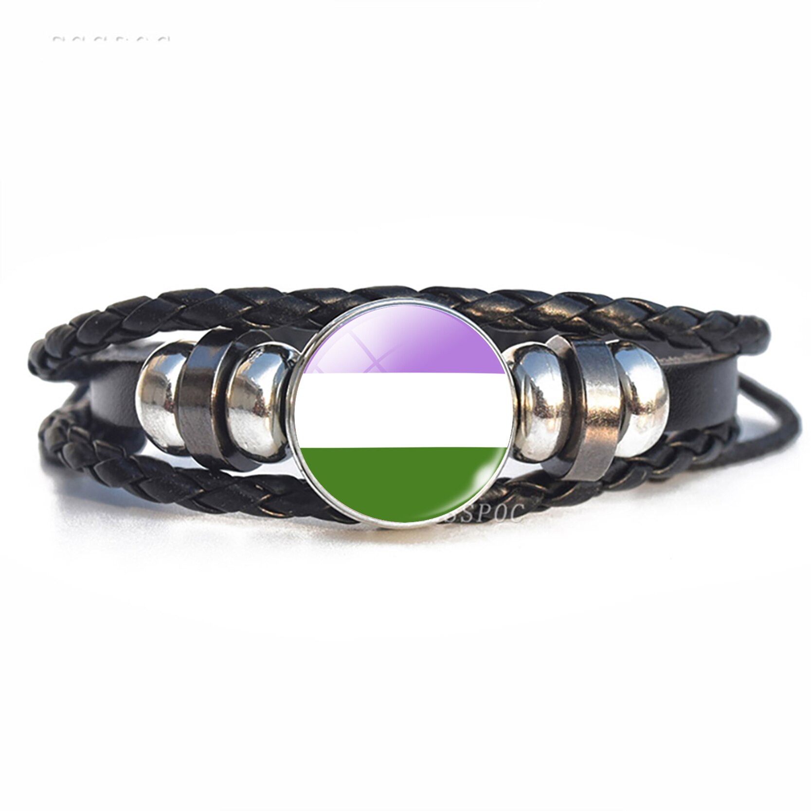 Regenbogen Flagge Lesben Homosexuell Stolz Punk Leder Armbinde Bisexuelle Transgender Stolz Armbinde Männer Frauen: Größe 5