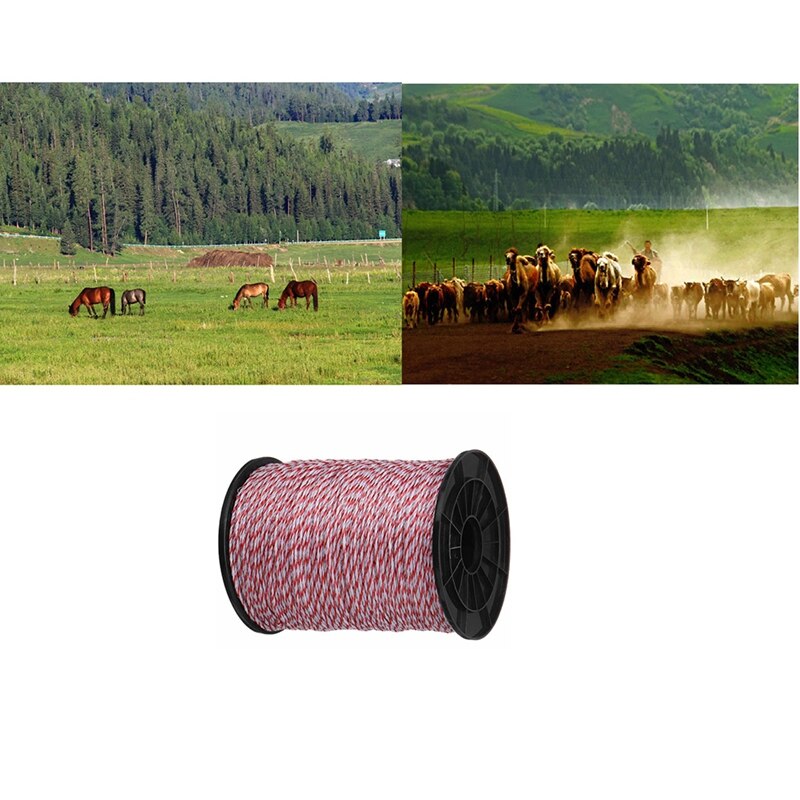 Ultra-Low Resistance Wire 500M Electric Fence Electric Rope For Pig Horse Cattle Sheep Animal Fence