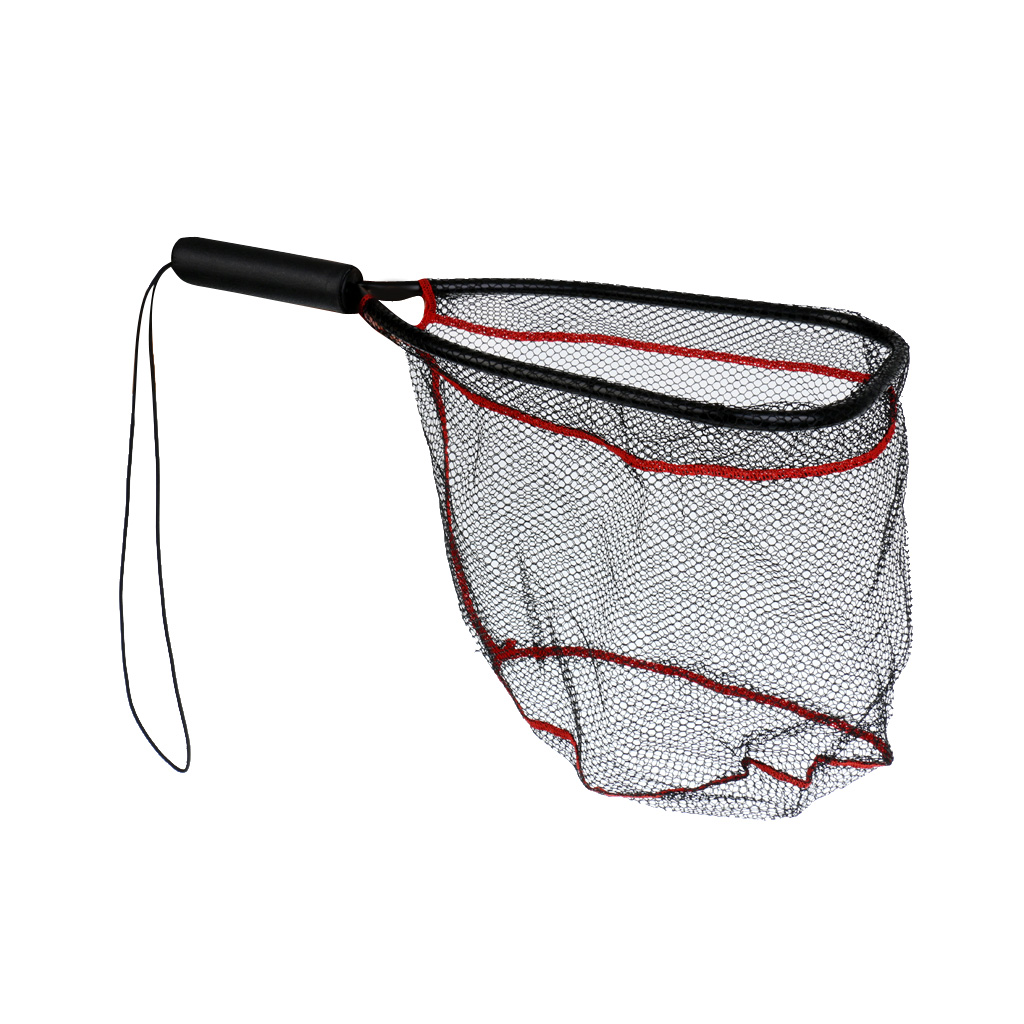Fly Fishing Net Trout Catch Nylon Landing Net Fish Net With Rubber Handle