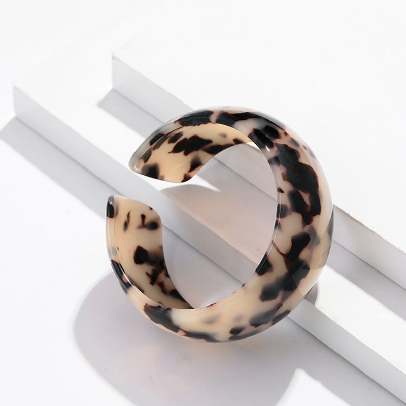 Brazalete de leopardo con placa de acetato para mujer, brazalete ancho con apertura, joyería para mujer, decoraciones de