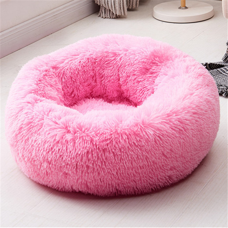 Størrelse 0-100cm varm fleece hundeseng rund kæledyrsliggepude til små mellemstore hunde kat vinter hundekennel hvalpemåtte kæledyrsseng: Xl / Rød