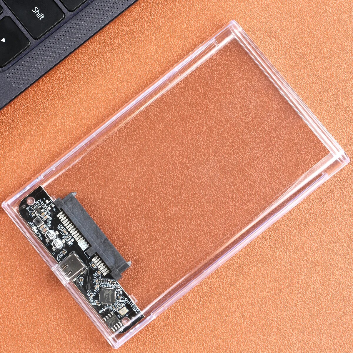 2.5 Inch HDD SSD Case SATA to USB 3.1 Type C 4TB Transparent External Hard Drive Housing Compatible UASP SATA III Laptop