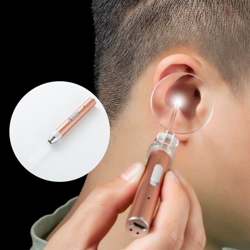Portable Stainless Steel Rust-proof Safe Ear Wax Cleaner LED Light Luminous Waterproof Earwax Remover