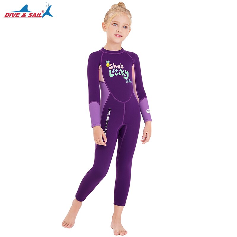 Nova Moda Letras Nadar Neoprenanzug Para Meninas Crianas 2,5mm Neopren Mergulho Terno Mai Crianas De Surf Quallen Banho Ternos