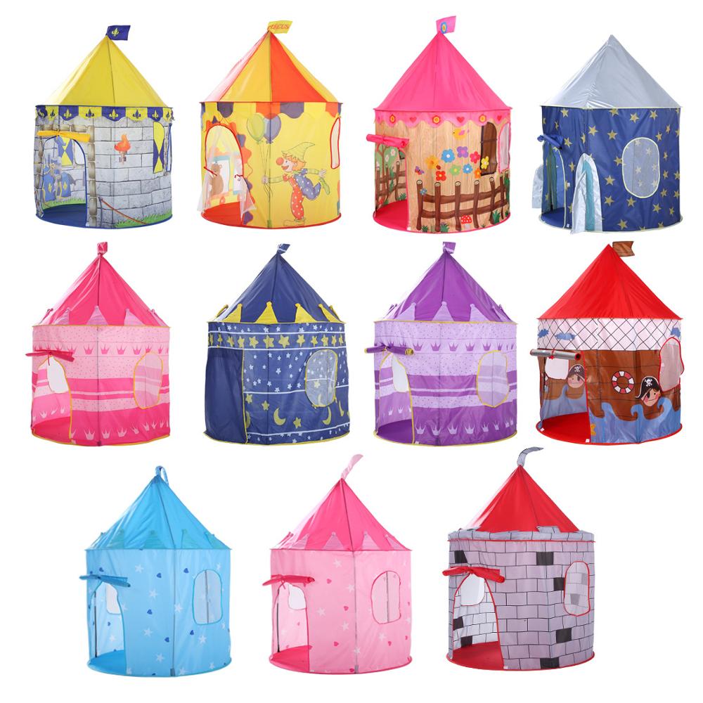 Portable Castle Kids Play Tent Indoor Outdoor Kids Toys Ball House Baby Play House Hut Foldable Waterproof Cloth Baby Game Tent