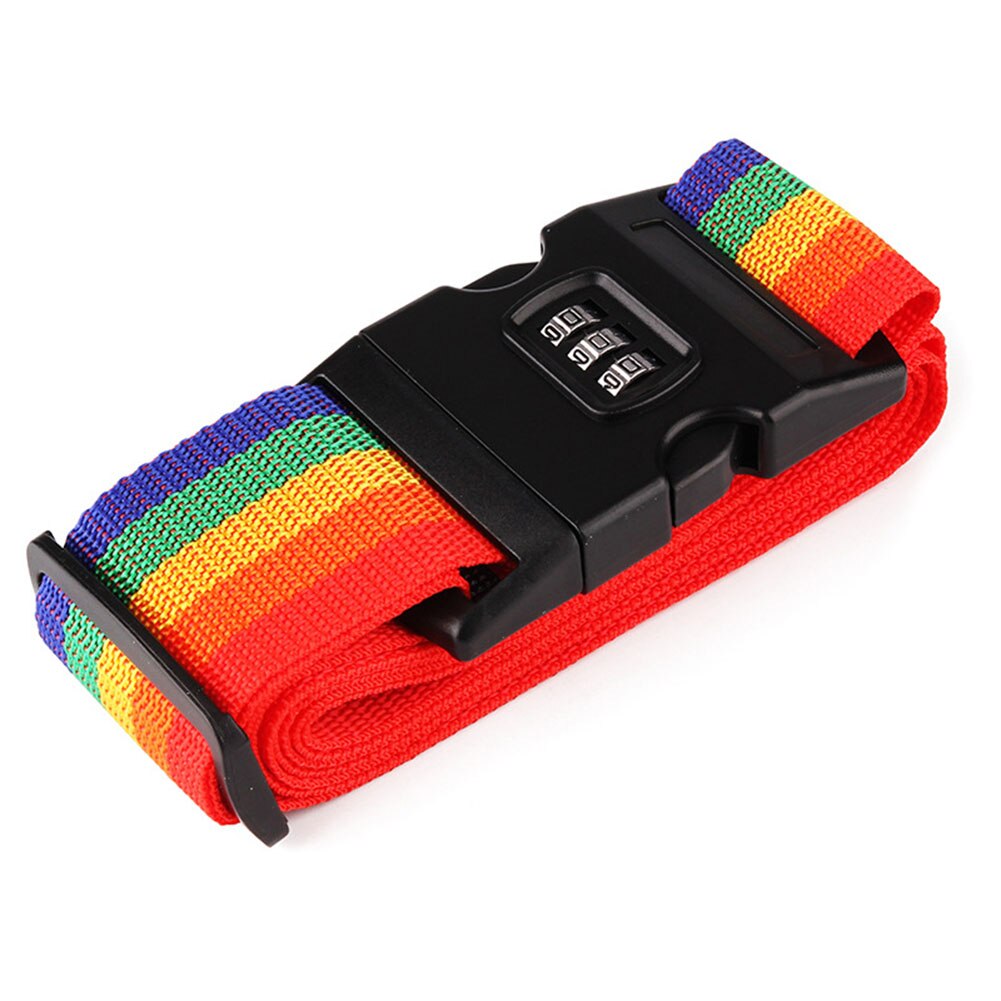 Einstellbar PP Gepäck Riemen Reise Gepäck Rucksack Tasche Gepäck Koffer Riemen Gepäck Farben Gürtel: rainbow with lock