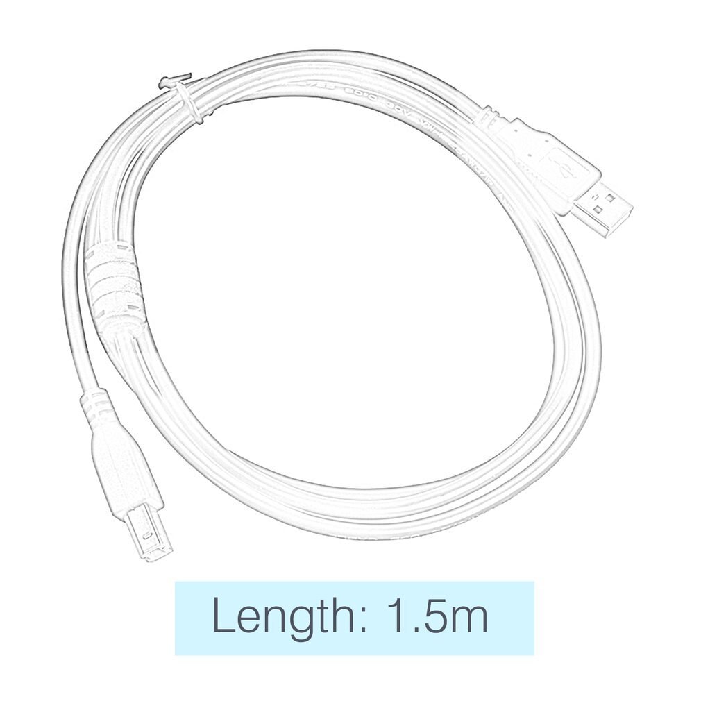 1.5m 3m USB 2.0 AM-TO-BM High Speed Cable Lead a to B Long Black Shielded Compatible Printer Scanners Hard Disk Stable