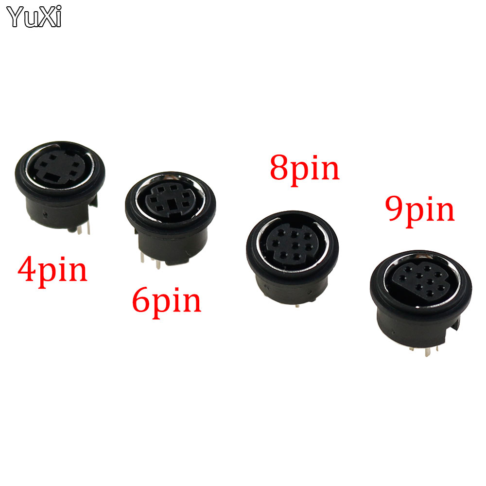 YUXI 10pcs 4Pin 6Pin 8Pin 9Pin Din Vrouwelijke Socket Connector Jack Terminal PCB Chassis PC Computer Connector