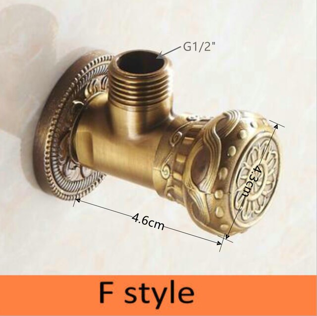 Vandhane reservedele 1/2 &quot;  x 1/2 &quot; antik messing badeværelse vinkelstopventil toilet trekant påfyldningsventil vandbesparelse: F stil