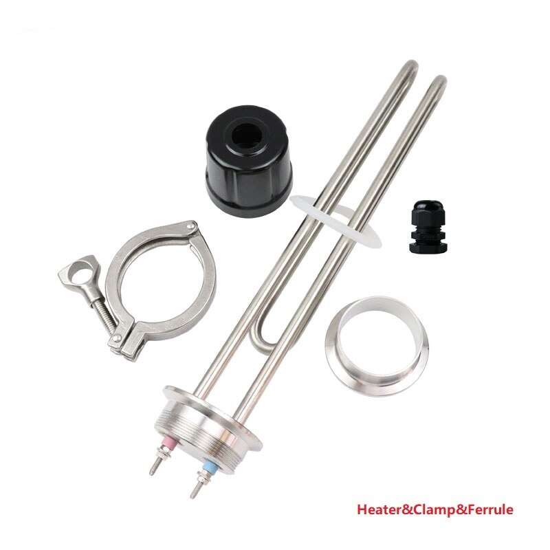 220v Heating Element 2.5kw/3.5kw 2"Tri Clamp OD64 Immersion Water Heater Brewing Heating Element: 220v 2500w / Heater clamp Set