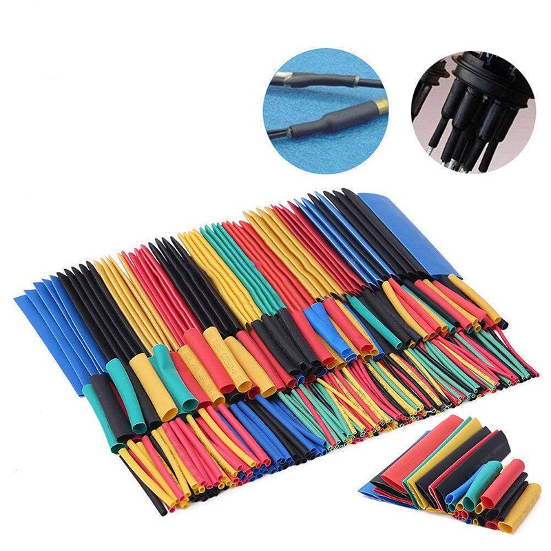 Manguito de tubo de aislamiento retráctil térmico, accesorios de coche, fundas de tubo termorretráctiles, 164 Uds.