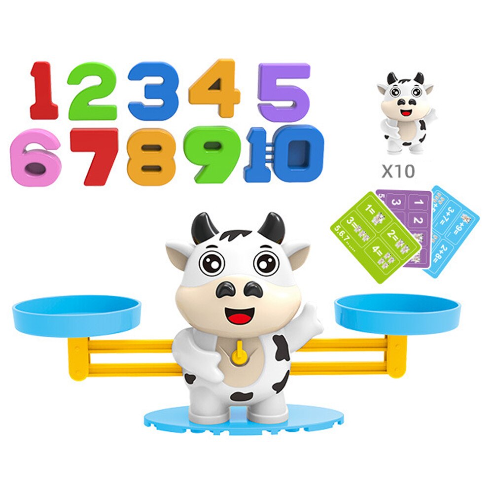 Animal Balance Toy Cute Small Size Children Preschool Montessori Number Learning Educational Game Cow Monkey Penguin