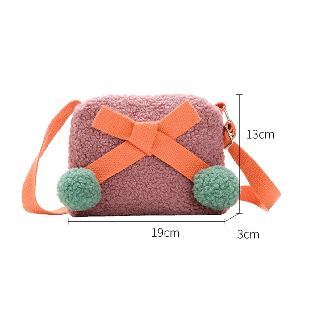 Kinder Kind Baby Mädchen Messenger Taschen Nette Plüsch Pom Pom Bogen Umhängetaschen Mini Handtaschen