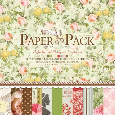 ENO Greeting Craft Paper 12 inch Scrapbooking Paper Pad Vintage Blooming Flower Scrapbook Paper Pack
