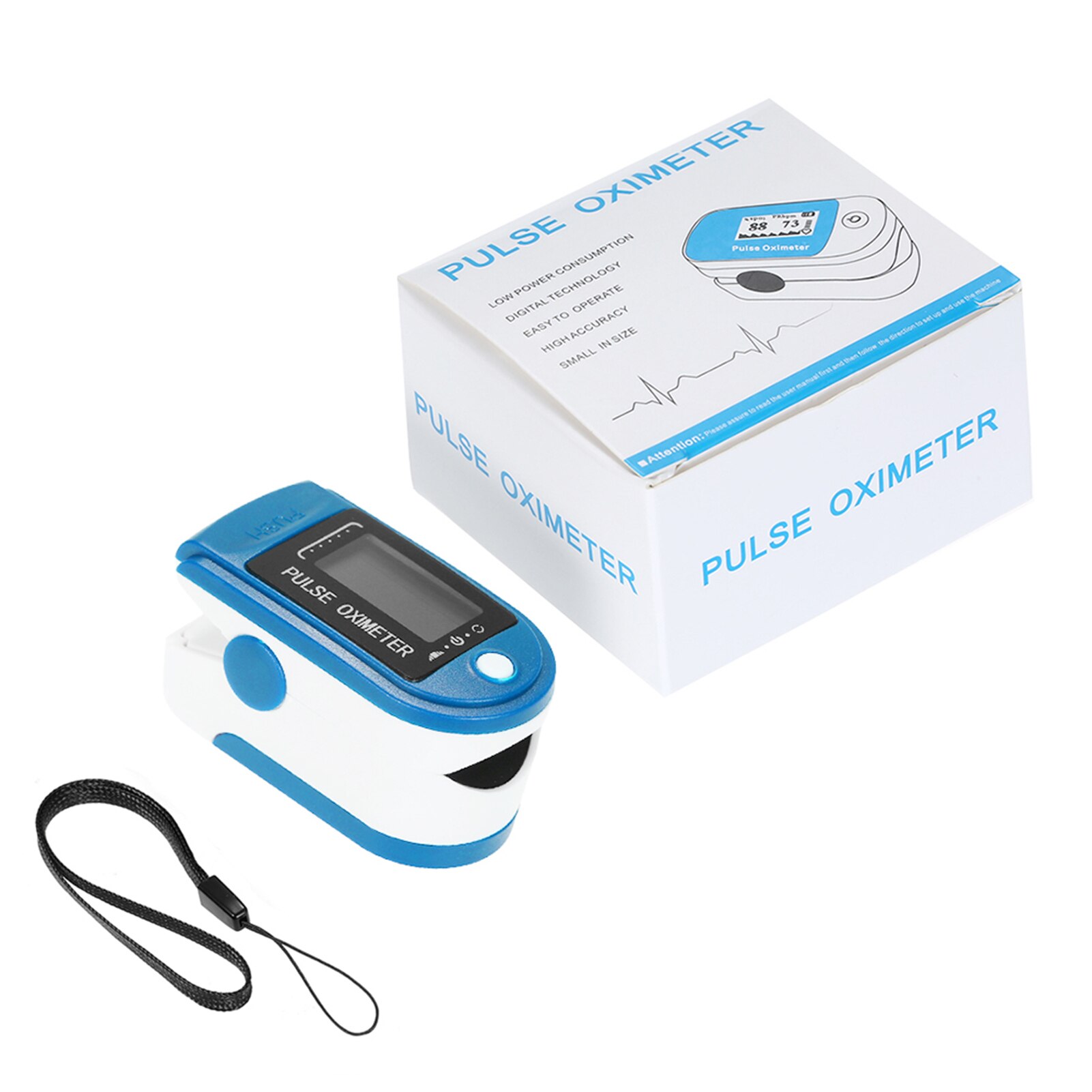 Digital Fingertip Pulse Oximeter OLED Display Blood Oxygen Sensor Saturation Mini SpO2 Monitor PR Pulse Rate Measurement Meter: Blue