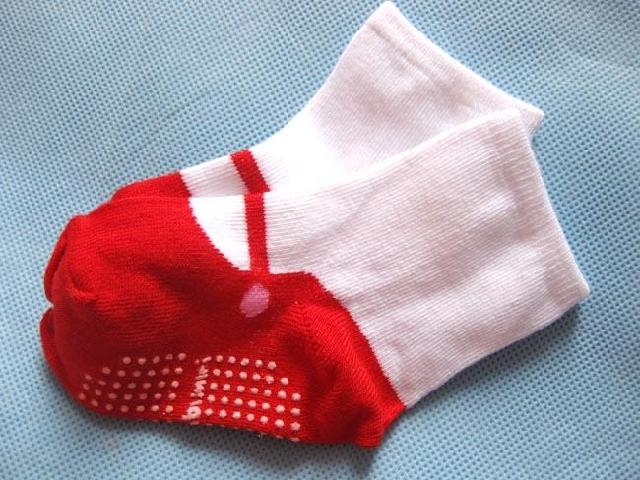 Solid Anti Slip Baby Socks With Anti-slip Insole Cotton Socks 6-24M