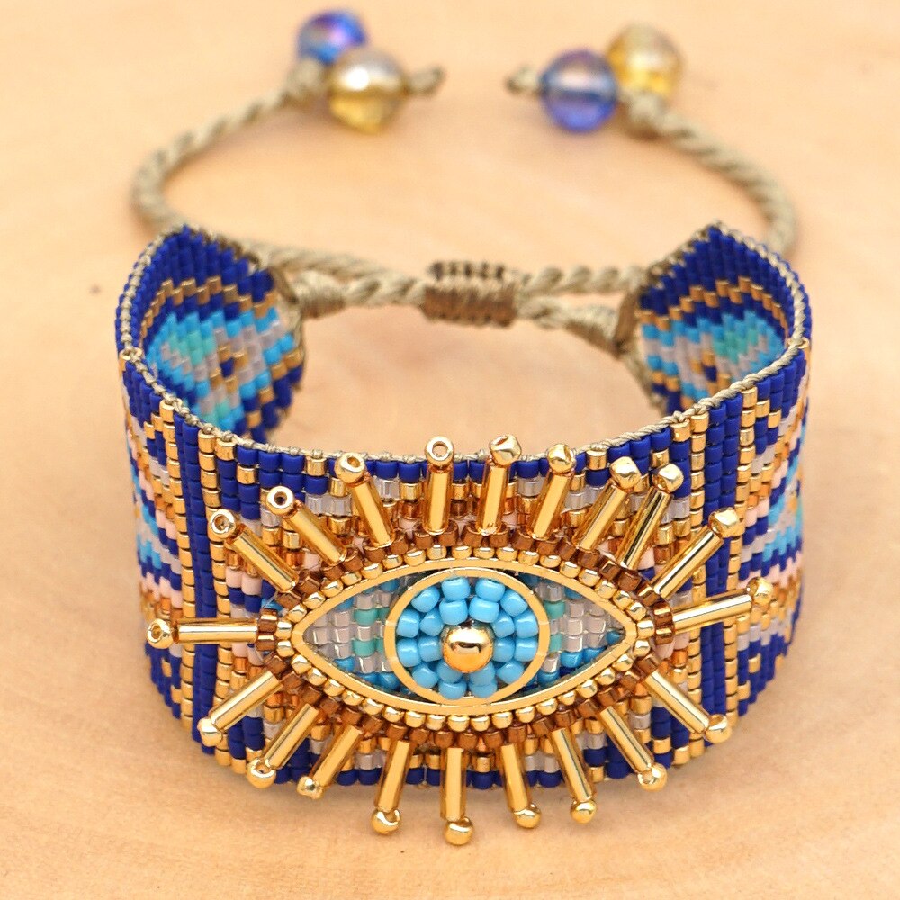 ZHONGVI Evil Eye Bracelet For Women Trendy Jewelry MIYUKI Lucky Pulseras Mujer Moda Unique Bracelets Handmade Loom Woven: 3
