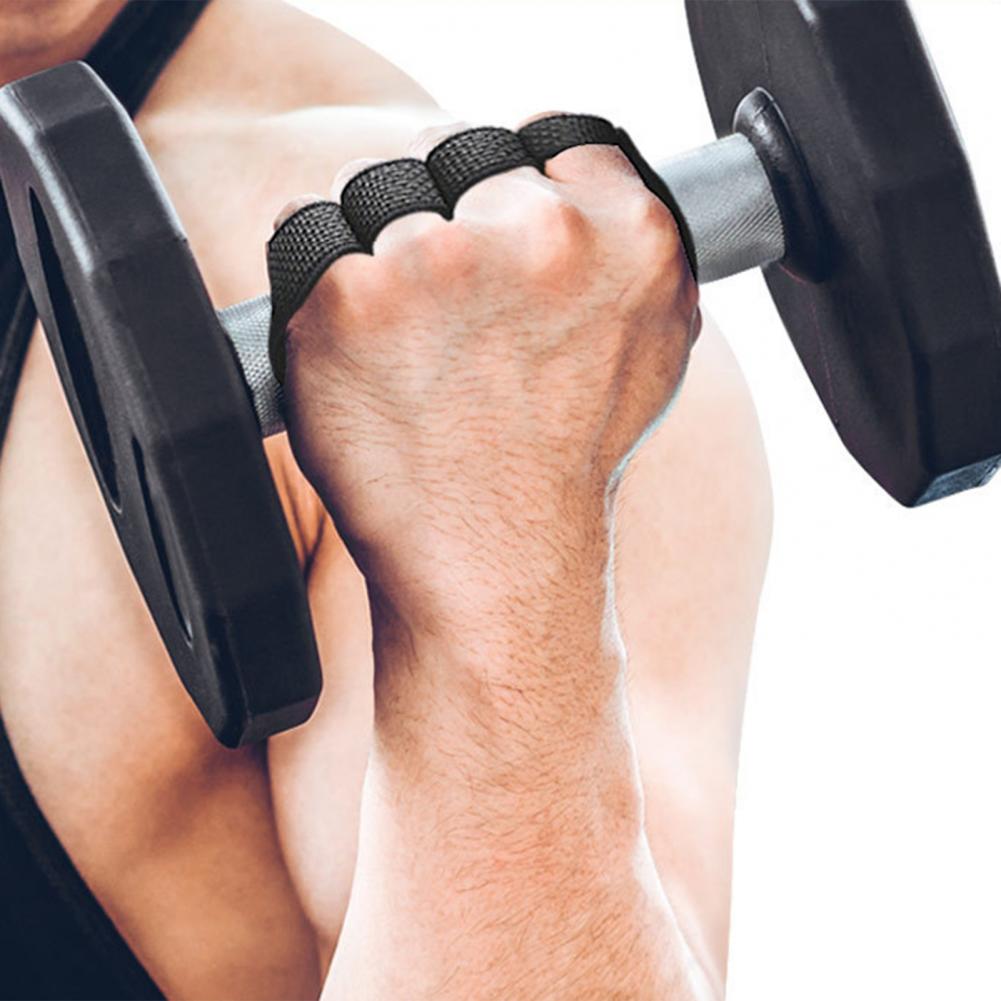 Hohle Fitness handschuhe Gewichtheben Griffe Pad 4-Finger Fitness Griffe Pad Hand Kokon rutsch feste Fitness Studio zum Gewichtheben